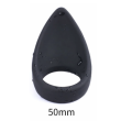 TEARDROP BLACK SILICONE COCK RING - 50mm